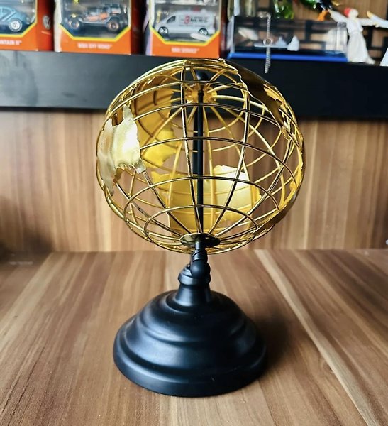 Dünya Küresi Siyah Gold Metal Yeni is Hediyesi Ev Ofis Dekorasyon
