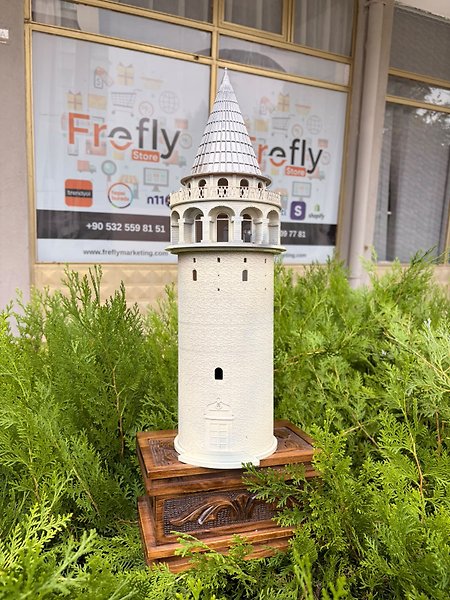 FREFLY Galata Kulesi 50X14 3d De yapılmış Boyanmış Aydınlatmalı Dekoratif Obje Ev ve Ofis