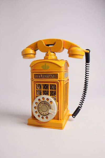 FREFLY Dekoratif Metal Ahizeli Telefon Kumbara Sarı Nostaljik Tasarım