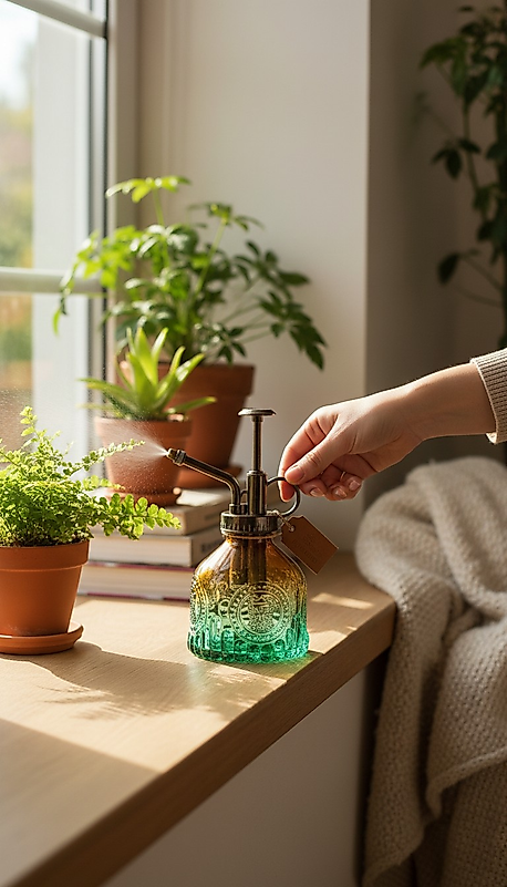Dekoratif Tasarımı Vintage Cam Bitki Sulama Spreyi