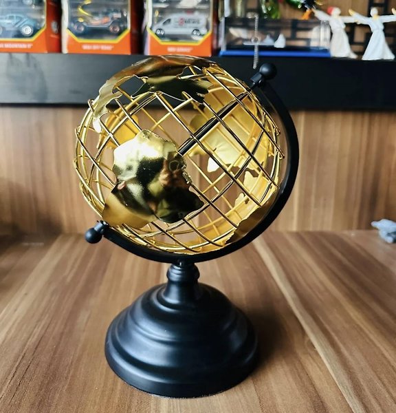 Dünya Küresi Siyah Gold Metal Yeni is Hediyesi Ev Ofis Dekorasyon