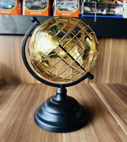Dünya Küresi Siyah Gold Metal Yeni is Hediyesi Ev Ofis Dekorasyon