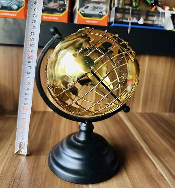 Dünya Küresi Siyah Gold Metal Yeni is Hediyesi Ev Ofis Dekorasyon