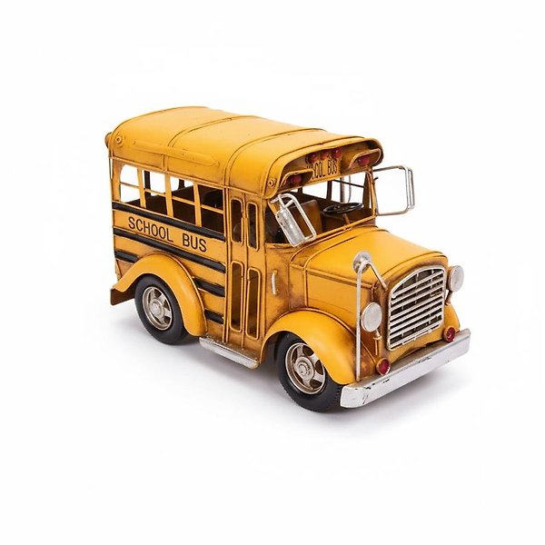 NOSTALJİK SARI OKUL OTOBÜSÜ METAL BÜYÜK BOY 31Cm