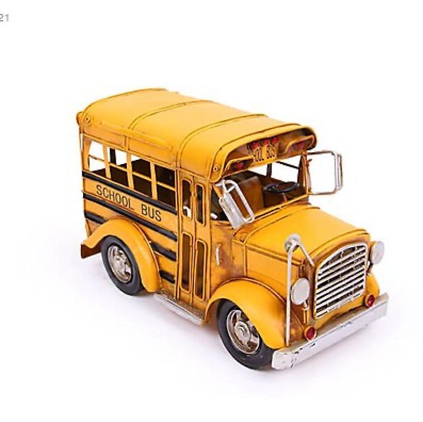 NOSTALJİK SARI OKUL OTOBÜSÜ METAL BÜYÜK BOY 31Cm