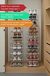 FREFLY 5 Adet Bayan Ayakkabı Saklama Kutusu - Şeffaf Ayakkabı Kabı Seyahat Için Uygundur Tr Plastik