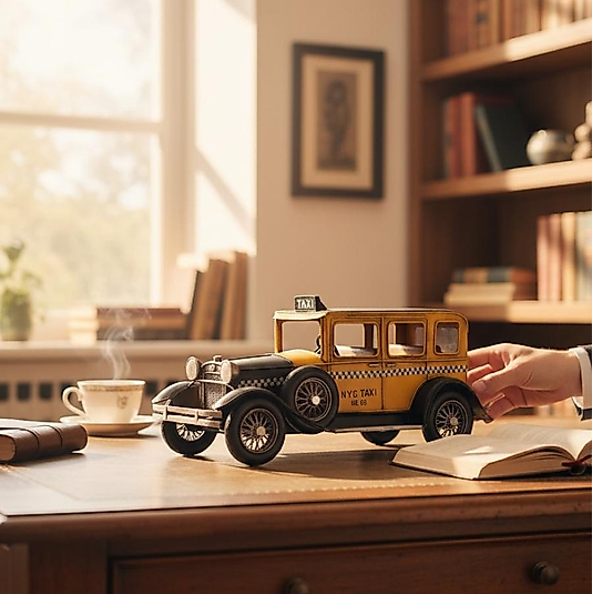 1931 Ford Window Coupe Taksi Metal El Yapımı Dekoratif Araba