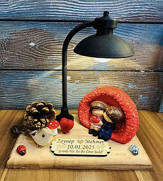 Evlilik Yildönümü Sevgililer Günü Hediyesi Sevgiliye Konsept Hediye Iki Ihtiyar Isikli El Yapimi