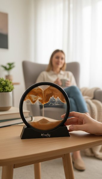 FREFLY Dekoratif 7’inç - 18 Cm Kum Çöl Temalı Şık 3d Hareketli Kum Saati - 7 Inç