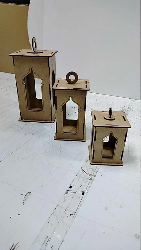 FREFLY Ramazan feneri Nikah Süslemesi / 3 lü Set pilli led Mumlu Dekoratif hediye