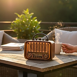 Everton RT-676 Retro Görünümlü 3 Band Fm/am/sw Radyo, Bluetooth Hoparlör ve Fenerli