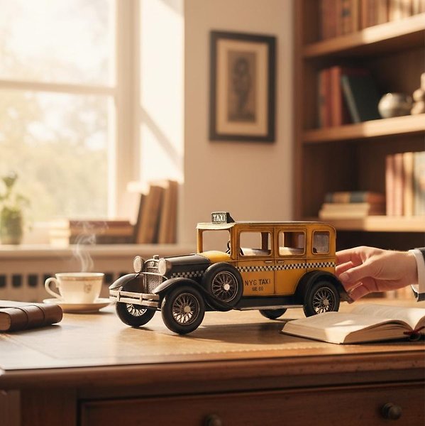 1931 Ford Window Coupe Taksi Metal El Yapımı Dekoratif Araba