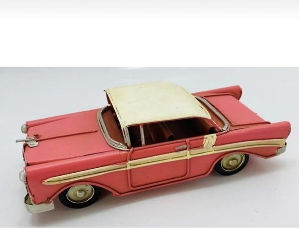 Nostaljik Dekoratif Metal Araba Pembe Chevrolet