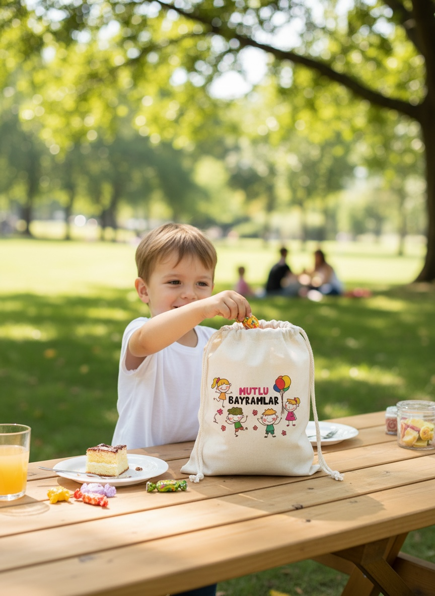 Bayram Şeker Harçlık ve Şeker Kesesi 10 adet Ebatlar 15x20