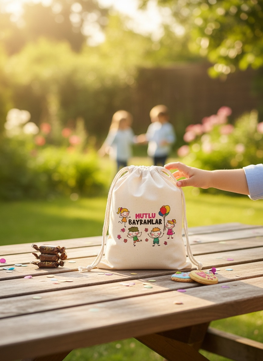 Bayram Şeker Harçlık ve Şeker Kesesi 10 adet Ebatlar 15x20